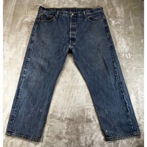 Levi's 501 Original Fit Jeans Mens 40x27 Blue Medium‎ Wash Good Button Fly Denim